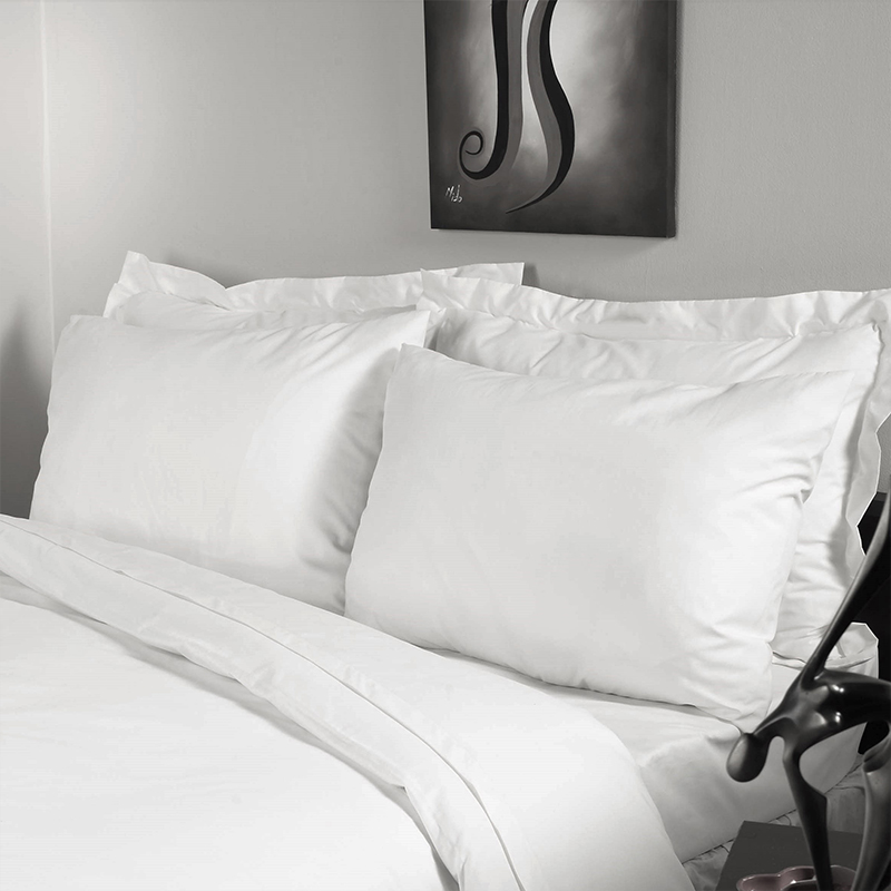 4pcs hotell sengetøy samling bomull hvit 350tc vanlig sateen