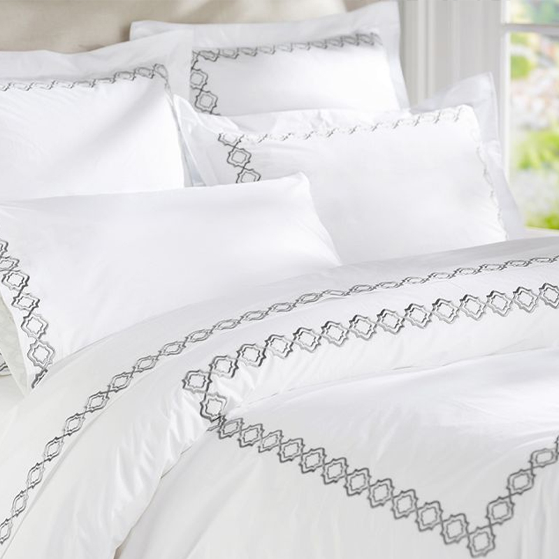 Luksus Satin 400T Brodered Hotel Dynedeksel sett med putetrekk