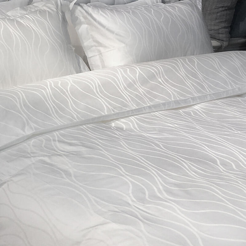 Ren bomull sateng jacquard vannbølge hotell tekstil sengetøy