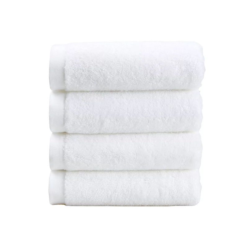 Premium Cotton White Plain Terry Loop Hotel Bath -håndklær