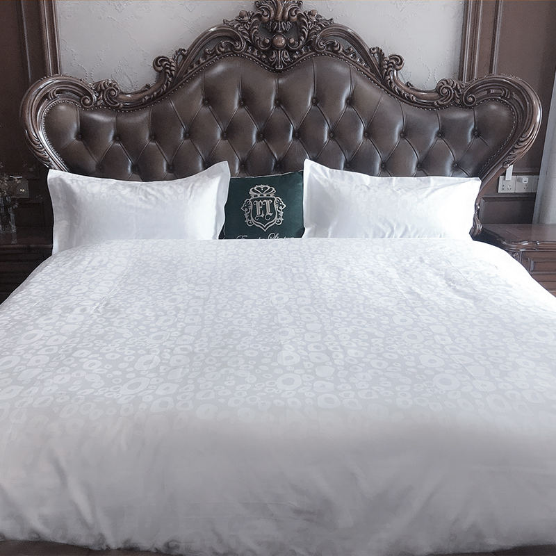 60 -tallet ren hvit bomull T300 Hotel Jacquard Bedding Sets