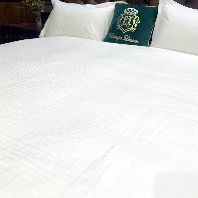 Camed Long Staple Cotton 80s Sateen Jacquard 400T Hotel Bedding Set