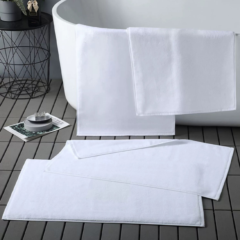 Skarp hvit tykk bomull vanlig Terry Hotel Bath Mat
